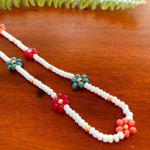 Boho Happy Daisy Necklace - Tropical
